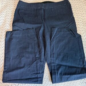 Liz Claiborne Navy Pinstripe Wide-Leg Trousers